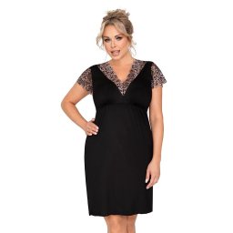 Emma plus size női hálóing, fekete