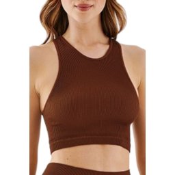 Crop top Halter Rib, mocca
