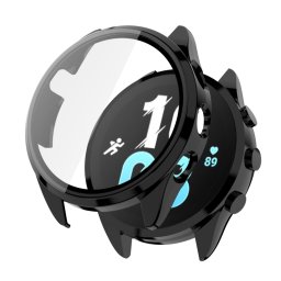 PC TELJES BORÍTÁS Műanyag borítás üveggel Garmin Forerunner 165 fekete