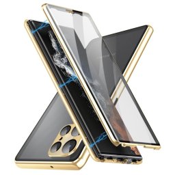Mágneses burkolat 360 Samsung Galaxy S25 Ultra 5G aranyhoz