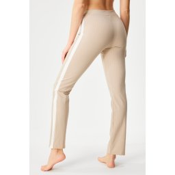 Gessato leggings bézs-fehér L