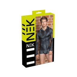NEK - kígyóbőr mintás, kapucnis férfi felső (fekete)