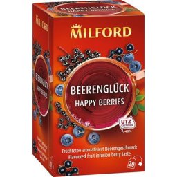 MILFORD Gyümölcstea, 20x2,5 g, MILFORD "Happy berries", bogyós gyümölcs