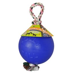 Jolly Pets Romp-n-Roll labda kötéllel 15cm kék kutyajáték
