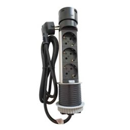 Asztalba süllyeszthető pop-up elosztó, 3x230V, 2Usb A+C, kábel 1.5m