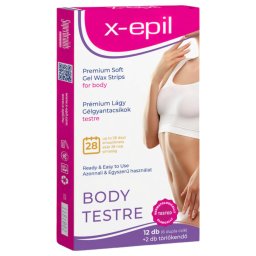 X-Epil - használatra kész gélgyantacsíkok (12 db) - testre