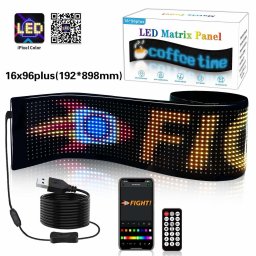 Digitális LED Panel Autó Szélvédőre - Egyedi Kijelző, Óra & Info