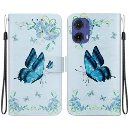 ART Pénztárcahuzat Motorola Moto G85 5G-hez BLUE PANSIES