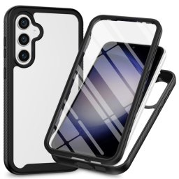 DUAL Kétoldalas burkolat fóliával Samsung Galaxy S24 FE 5G fekete