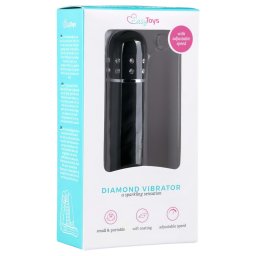 EasyToys Diamond Twirled - csavart rúd vibrátor (fekete)