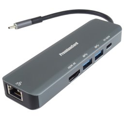 PremiumCord USB-C HDMI-re, 2x USB3.2, PD 100W, RJ45
