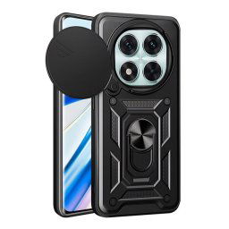 Defender szilikon telefonvédő (ütésállóság, tartógyűrű, kameravédő) FEKETE Xiaomi Redmi Note 14 Pro 5G