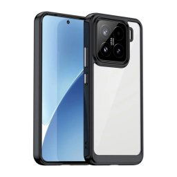 Szilikon telefonvédő (ütésállóság, átlátszó hátlap) FEKETE Xiaomi 15