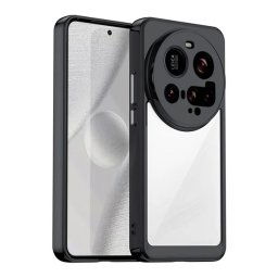 Szilikon telefonvédő (ütésállóság, átlátszó hátlap) FEKETE Xiaomi 15 Ultra