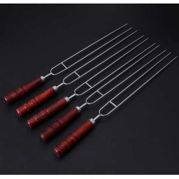 5 Db Fanyelű Duplaszárú Grillnyárs 42cm Tároló Táskával (2781)