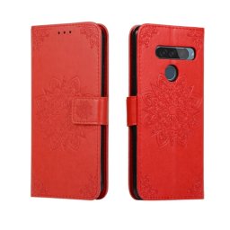 ART Peňaženkový kryt LG G8s ORNAMENT červený
