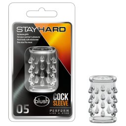 Stay Hard - gömbös péniszmandzsetta, péniszköpeny (átlátszó)