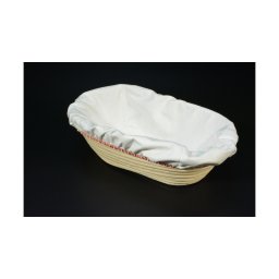 Kenyér kelesztő kosár oval szakajtó 27x16x8cm És hozzá szakajtó ruha 26x15 cm