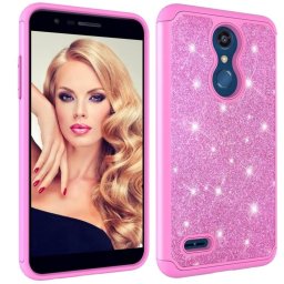 Glitter Powder Ochranný Gumi Obal LG K30 ružový