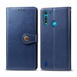 LEATHER BUCKLE Pénztárca Motorola Moto G8 Power Lite kék