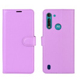LITCHI Pénztárca borító Motorola Moto G8 Power Lite lila