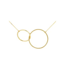 ENDLESS-ENDLESS – két karikás medál vékony anker lánccal, 14kt sárga arany, 42+3 cm, 1,77 g