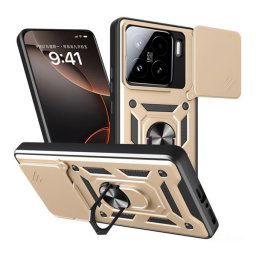 Defender szilikon telefonvédő (ütésállóság, tartógyűrű, kameravédő) ARANY Xiaomi 15