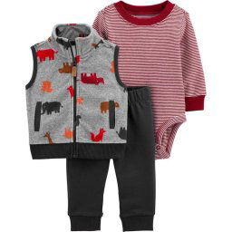 CARTER'S 3 részes szett mellény, body, nadrág fiú Dino 3 m /nagy 62