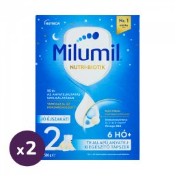 Milumil Jó éjszakát! 2 tejalapú, anyatej-kiegészítő tápszer 6 hó+ (2x500 g)