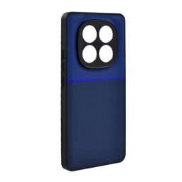 Szilikon telefonvédő (ütésállóság, mágneses, bőr hatású hátlap, csíkos) SÖTÉTKÉK Xiaomi Redmi Note 14 Pro 5G