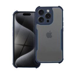 Szilikon telefonvédő (ütésállóság, légpárnás sarok, akril hátlap, kameravédő) SÖTÉTKÉK Apple iPhone 15 Pro Max