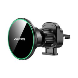 JOYROOM autós tartó (szellőzőre, mágneses, 360°, gyorstöltő, 15W, wireless) FEKETE