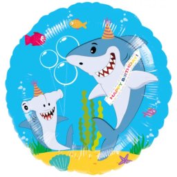 Állatos Friendly Shark fólia léggömb, lufi 43 cm