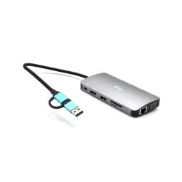 i-tec USB 3.0 USB-C/Thunderbolt 3x kijelző fém nano dokkoló LAN-nal, PD 100 W
