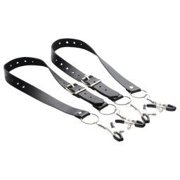 XR Brands - szeméremajak-széthúzó csipeszek (fekete)