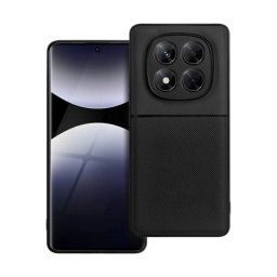 Szilikon telefonvédő (ütésállóság, mágneses, bőr hatású hátlap, csíkos) FEKETE Xiaomi Redmi Note 14 Pro 4G