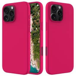 RUBBER Védőburkolat Apple-hoz iPhone 16 Pro sötét rózsaszín
