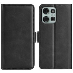 SIDE Pénztárca tok Motorola Moto G75 5G-hoz fekete