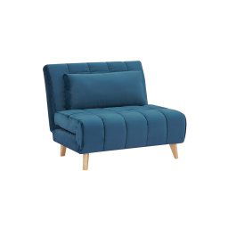 BILLY VELVET kék kihúzható fotel