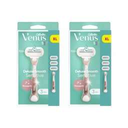 Gillette Venus Deluxe Smooth Sensitive női borotva 3 db borotvabetéttel (2 db)