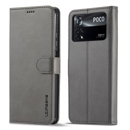 IMEEKE Wallet tok Xiaomi Poco M4 Pro szürke