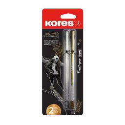 KORES Zseléstoll készlet, 1,0 mm, kupakos, háromszögletű, KORES "K11", arany/ezüst