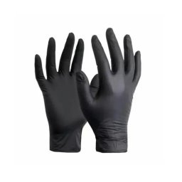 Egyszerhasználatos púdermentes nitril kesztyű, 100 db / 1 doboz (fekete, L)