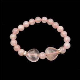 Rózsakvarc szív karkötő