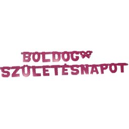 Fűzér (Boldog születésnapot) magenta pöttyös