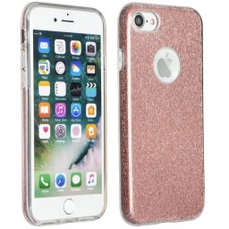 Apple iPhone 16e / 17e, Szilikon tok, csillogó, Forcell Shining, vörösarany