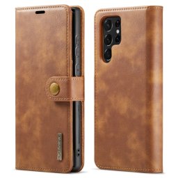 DG.MING Wallet tok 2 az 1-ben Samsung Galaxy S22 Ultra 5G barna