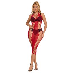 Subblime 952327 - keresztpántos necc ruha - (piros) - S-L