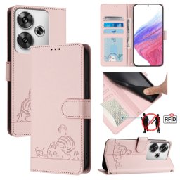 ART CAT ÉS EGÉR Pénztárca tok zsinórral Xiaomi-hoz Poco F6 rózsaszín