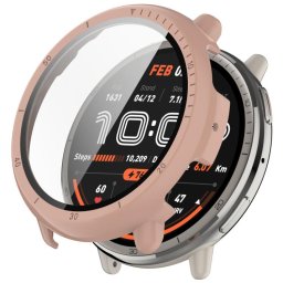 PC FULL COVER Műanyag borítás üveggel Amazfit Active 2 rózsaszín
